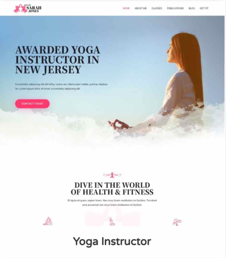 yoga instructor website
